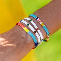 perles de verre TILA de style bohème tissées à la main, petit bracelet arc-en-ciel empilable à la mode européenne et américaine