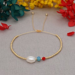 Bohemian personality miyuki rice bead beaded natural pearl small bracelet ins bracelet