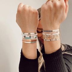 automne et hiver niche design sens tila perles de riz petit bracelet noir et blanc petit bracelet