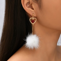 INS Simple Cute Long Autumn and Winter Plush Earrings European and American Foreign Trade Creative Personality Ornament