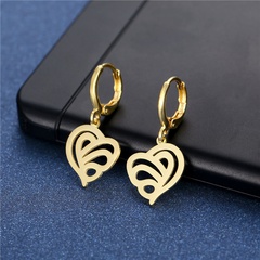 European and American style love earrings jewelry fashion glossy stainless steel peach heart earrings personality earrings