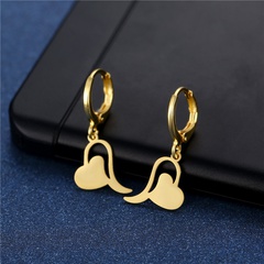 Korean cute love earrings girl heart-shaped earrings new earrings trendy temperament ins titanium steel earrings