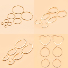 New C- Shaped Big Circle Earrings European and American Simple Hoop Earrings Women's Fashion Exaggerated Geometry round Earrings