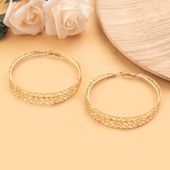 fashion texture hollow earrings personality exaggerated trend circle earrings wholesale