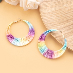 European and American exaggerated personality colorful winding ethnic style earrings