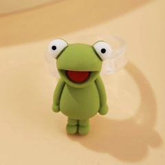 new cute cartoon little frog ring creative personality animal resin ring index finger joint ring