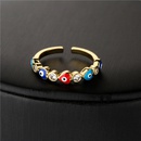 new copper plated 18K gold dripping oil zircon love heart devils eye open ring gift wholesalepicture8