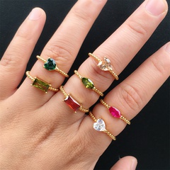 Twist Ring Women's Ins Fashion Design Geometric Copper-Plated Gold Inlaid Zircon Open Ring Personalized Ornament Wholesale