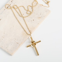 cross necklace stainless steel necklace sweater chain