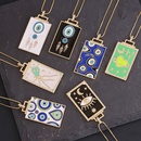European and American jewelry square brand oil dripping devils eye pendant bohemian necklace femalepicture17
