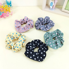 French polka dot hair circle milk tea color tie hair rope new girl tie hair ponytail rubber band girl jewelry