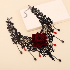 Gothic Lace Rose Halskette Quaste Chokerhalskette Halskette