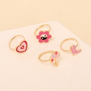 Cute cartoon dripping oil ring combination set design sense flower mushroom boots index finger joint ringpicture11