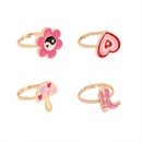 Cute cartoon dripping oil ring combination set design sense flower mushroom boots index finger joint ringpicture13
