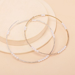 Moda luz de lujo de diamantes de imitación collar de perlas diseño de nicho sentido gargantilla collar al por mayor