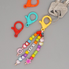 bohemian style car keychain personalized healing rainbow acrylic beads mixed color bag pendant