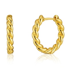 classic twist woven earrings niche design twisted texture circle 18K earrings