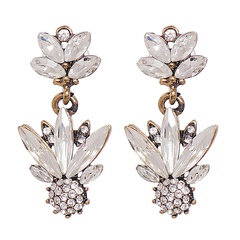new European and American personality diamond earrings flower shape geometric drop-shaped earrings