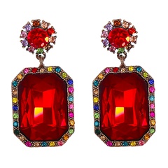 new alloy diamond geometric earrings super flash earrings