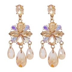 Bohemian Stud Earrings Retro Champagne Flower Drop Earrings Personality Jewelry