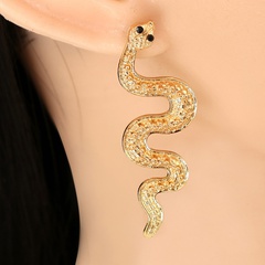 new trendy snake-shaped earrings personality exaggerated long earrings