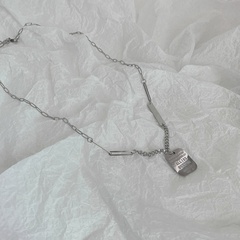 New simple square brand letter titanium steel necklace splicing chain accessories