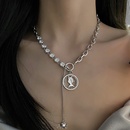 Portrait rtro amour OT couture diamant collier personnalit chane de clavicule en acier titanepicture8