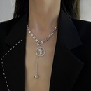 Portrait rtro amour OT couture diamant collier personnalit chane de clavicule en acier titanepicture11