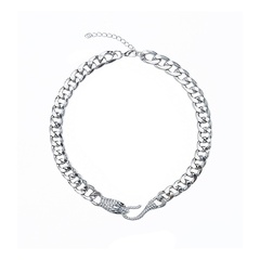 fashion simple personality diamond snake necklace hip hop clavicle chain