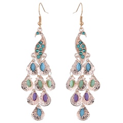 European and American fashion simple metal accessories peacock exaggerated earrings wholesale