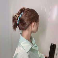 fashion female metal hairpin back head grabbing clip large hairpin Korean style simple shark clip
