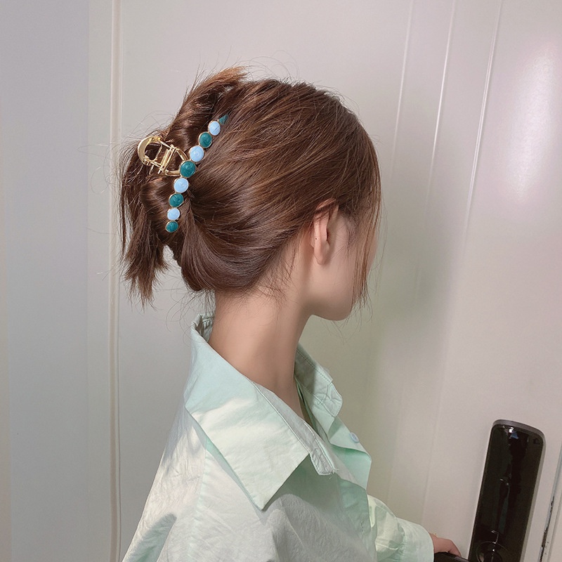 Mode weibliche MetallHaarnadelRckenkopfGreiferClip groe Haarnadel im koreanischen Stil einfacher HaiClip