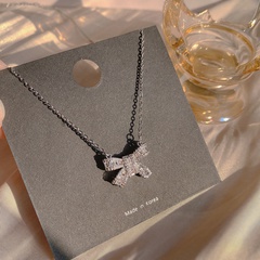 Bow knot necklace pendant design sense of light luxury suit clavicle chain zircon necklace wholesale