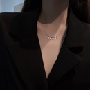 Koreanischer Titanstahl mikroeingelegter Zirkon geometrischer runder Anhnger runde Halskette Grohandelpicture12