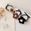New retro milk coffee color diamondstudded wool flower simple rubber band head rope hair accessoriespicture8