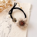 New retro milk coffee color diamondstudded wool flower simple rubber band head rope hair accessoriespicture11