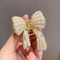 Korean pearl bow tie clip fashionable new temperament hair catching hair accessories simple disc hair headdress