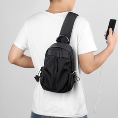 2021 autumn new street fashion bag chest bag black fashion men's diagonal bag