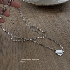 Butterfly Heart Musical Note Necklace Fashion Titanium Steel Clavicle Chain