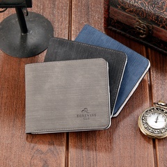 men's new Korean version of the simple short coin purse multi-card casual canvas pattern short wallet