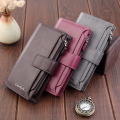 Men's wallet long style fashion brand dollar clip multi-card position suit bag mobile phone bag zipper wallet
