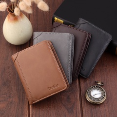 Men's wallet short multi-card seat button bag retro three-fold dollar bag multi-function coin purse