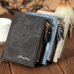 new men's wallet short style fashion multifunctional wallet double zipper card holder factory direct supply