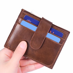 men's small card bag driver's license bag frosted leather zipper card holder wallet