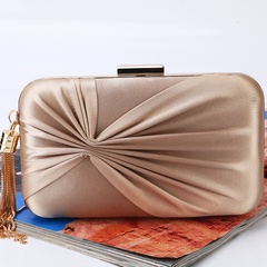 Cross-border tassel dinner bag folds evening wedding banquet bag clutch handbag