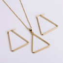 Titanium steel 316L fashion geometric glossy necklace earrings set wholesalepicture10
