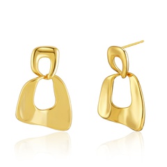 Europäische und amerikanische Kupfer beschichtung 18 Karat echtes Gold Trend ohrringe Nischen design Glatt mode Minimalist Ohrringe Kaltwind-Schmuckstücke