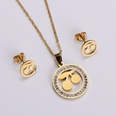 Korean glossy stainless steel Fruit Elements Pendant Cherry necklace earrings set wholesalepicture14
