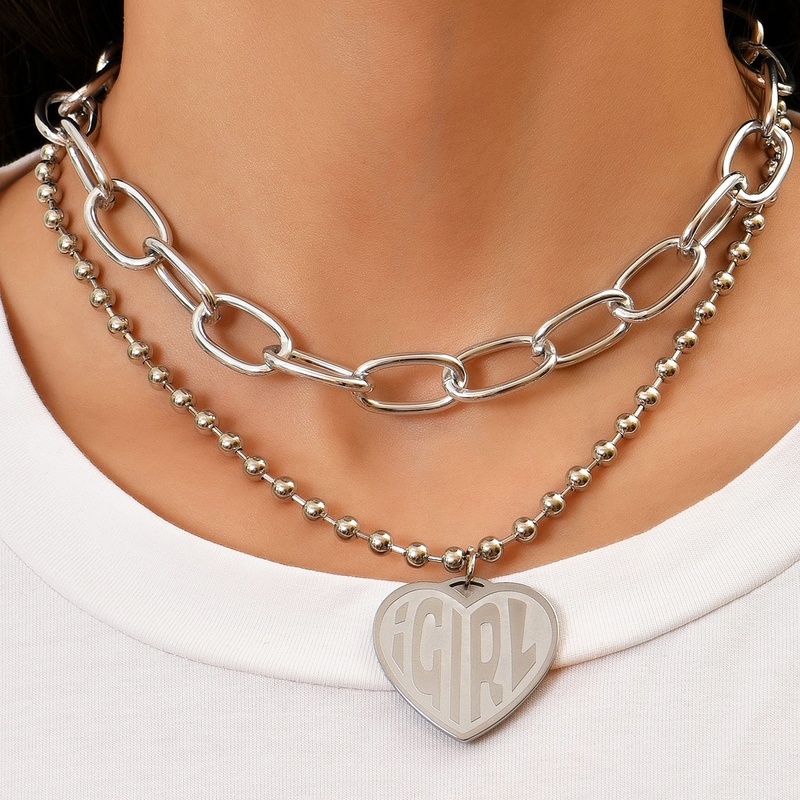 Personalisierte Brief Liebe Anhnger Perlenkette Zweiteilige Halskette Schmuck