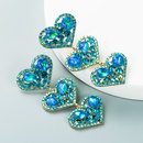 Fashion multilayer heartshaped alloy diamondstudded color glass earringspicture12